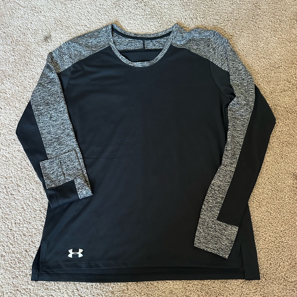 Under Armour Black and Gray Long Sleeve Shirt Womens Medium
